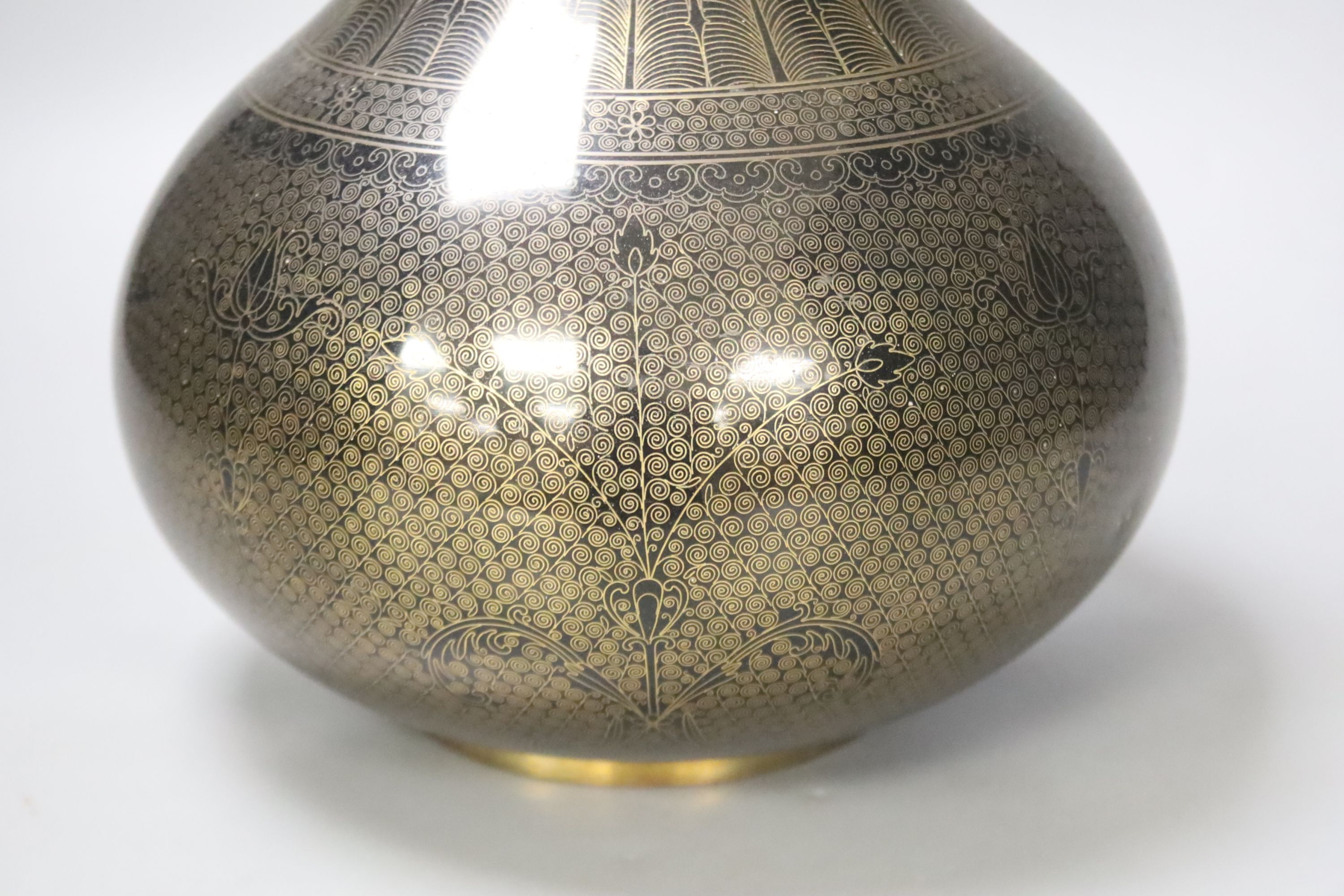 A 19th century Indian Bidri ware bottle vase